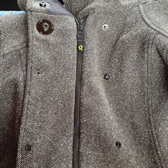 Lululemon brown tweed Jacket w/ funnel collar - Picture 9 of 11